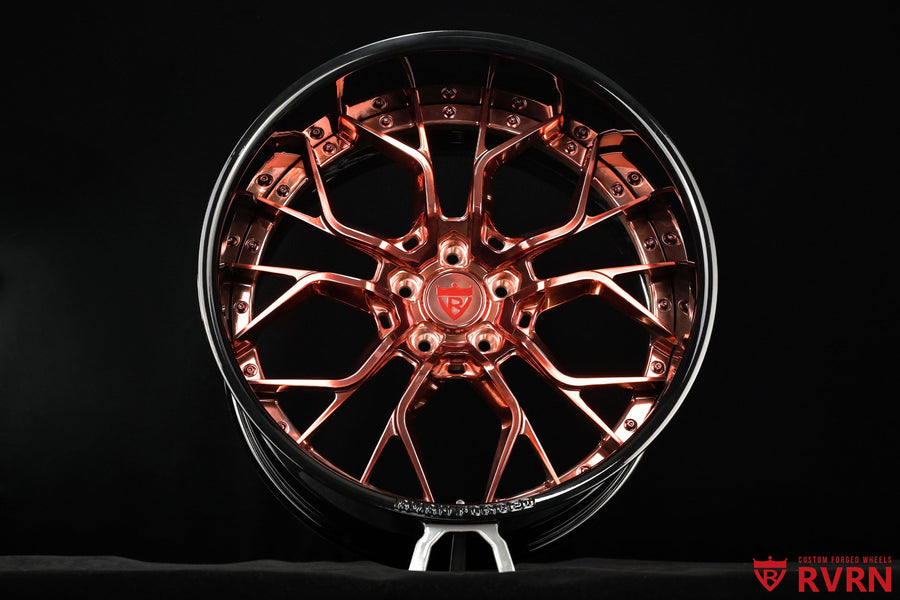 2016 Corvette C7 Z06 Polished Rose Gold & Gloss Black Wheels: RV-DR16