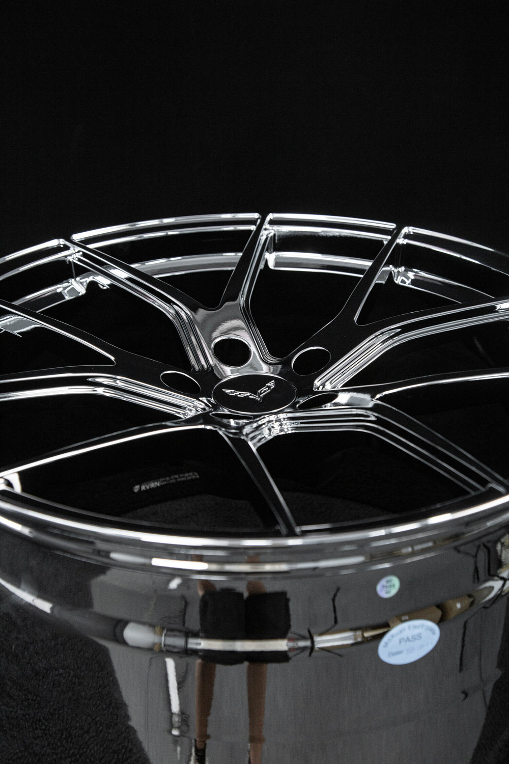 Corvette C7 forged wheels RV-MC24 chrome one-piece forged rim side