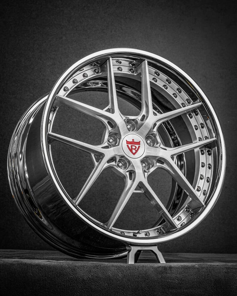 Custom RVRN RV-DR08 two-piece chrome wheels for C7 Z51.