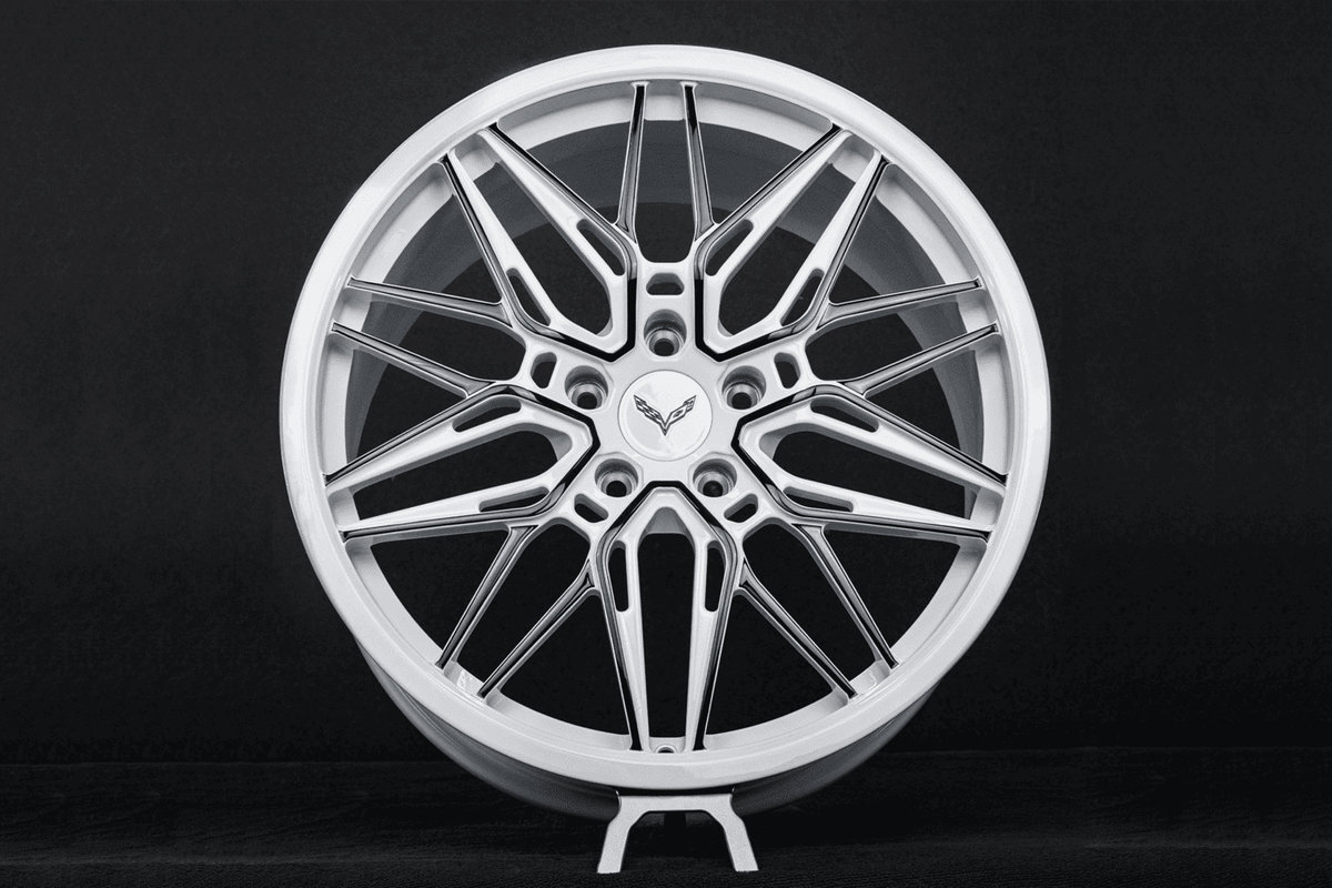 2016 Corvette C7 Z51 Custom Black & White Forged Wheels: RV-MS808