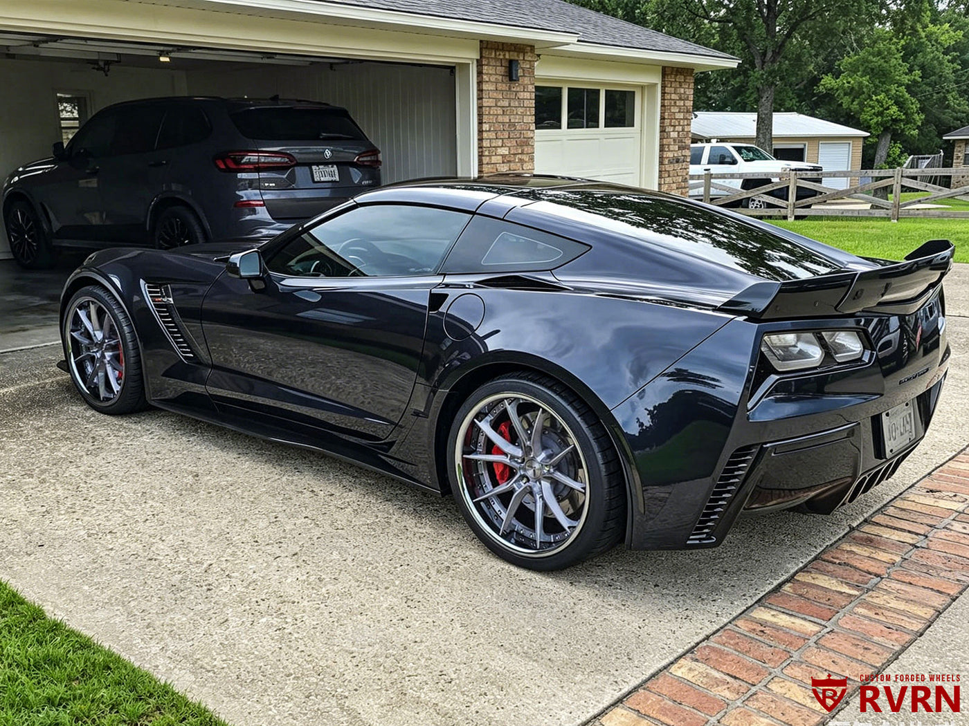 2016 Corvette C7 Z06 with RVRN Custom flush Fitment 20-inch forged wheels.