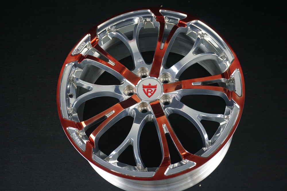 2016 Lincoln MKZ on RVRN RV-MR09 custom forged wheels in polished red - 02