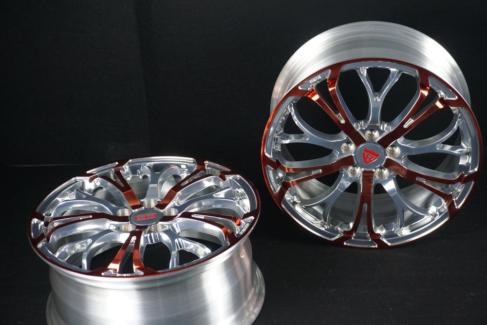 2016 Lincoln MKZ on RVRN RV-MR09 custom forged wheels in polished red - 04
