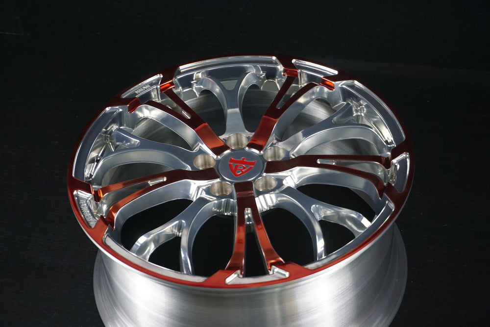 2016 Lincoln MKZ on RVRN RV-MR09 custom forged wheels in polished red - 05