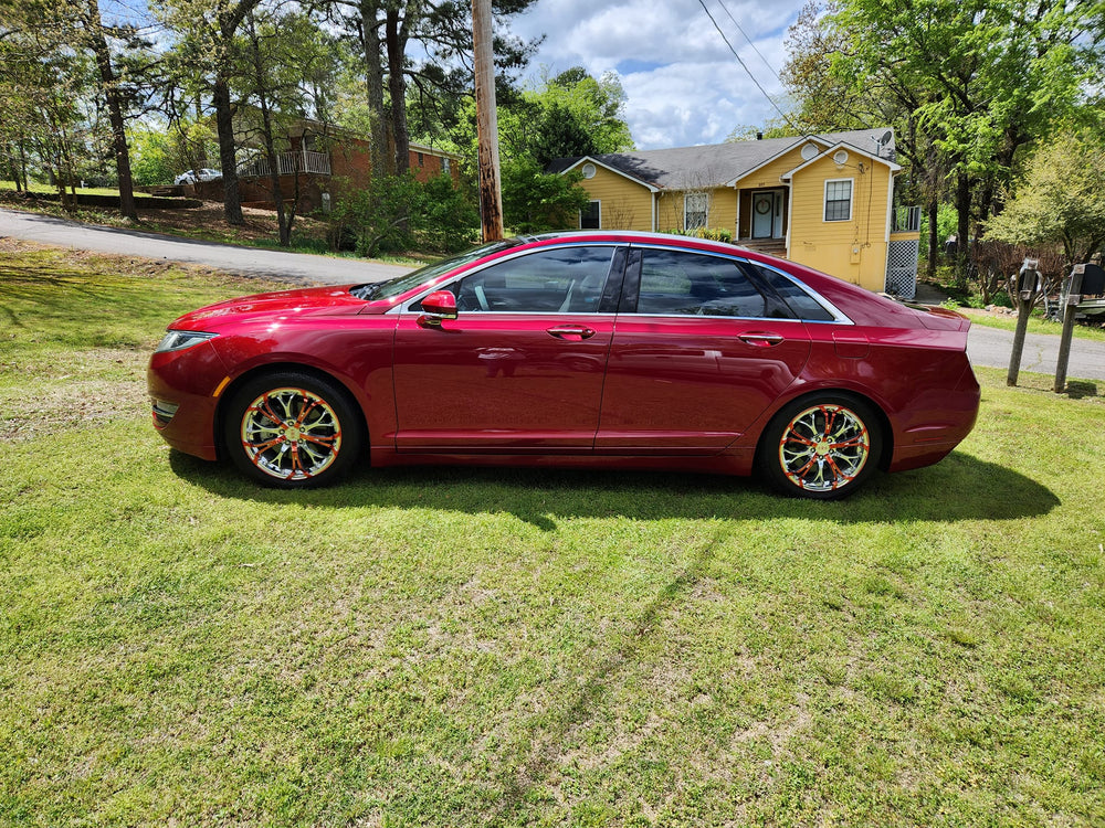 2016 Lincoln MKZ on RVRN RV-MR09 custom forged wheels in polished red - 06