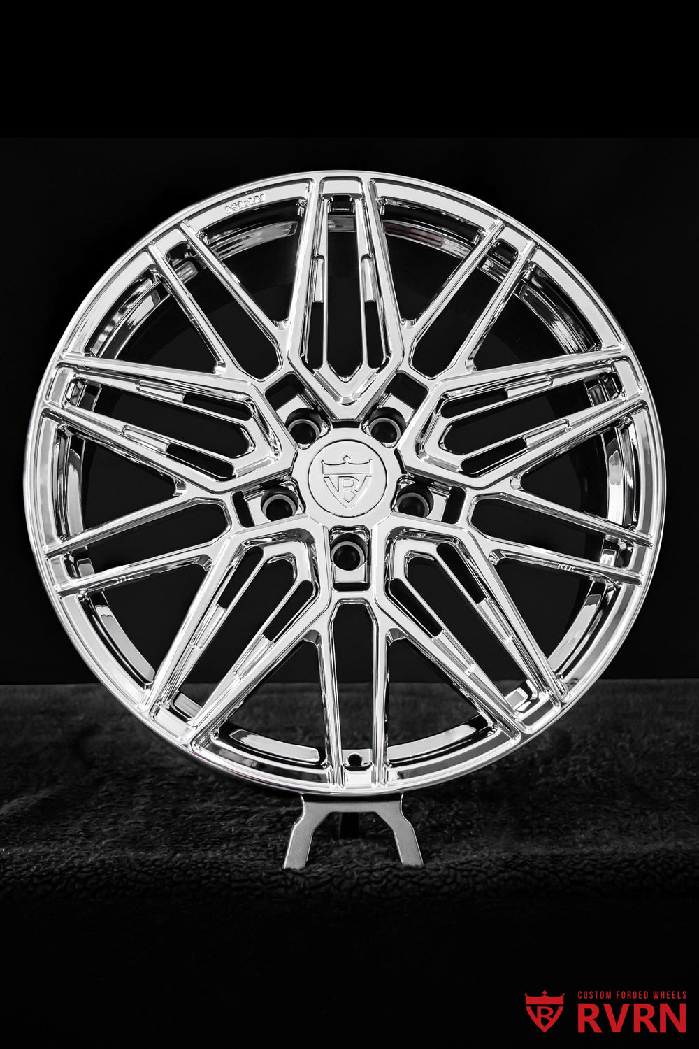 Side profile of a 2017 Cadillac CT6 Premium Luxury featuring RV-MS808 chrome forged wheels in 19x8.5 size.