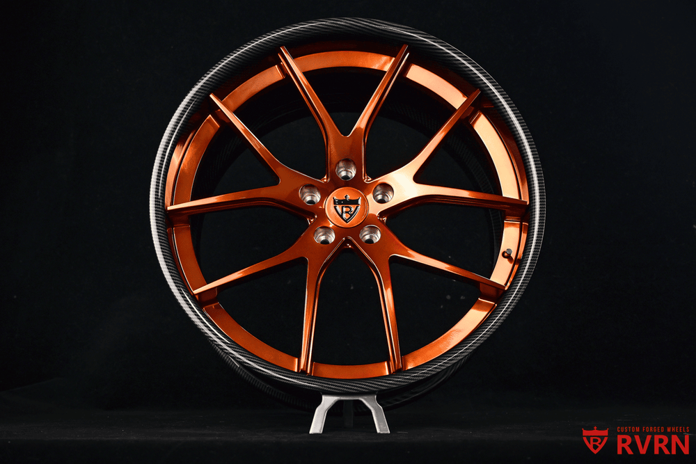 Corvette C7 Z06 20x9.5 front wheel in deep concave forged bronze finish