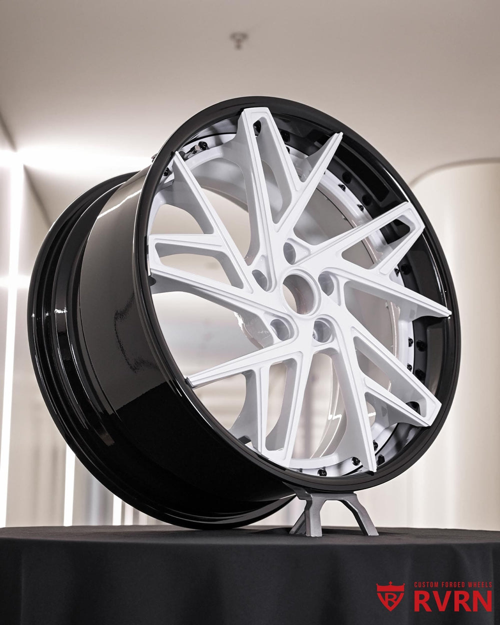 Two-tone forged wheel detail on RVRN DS74 for Corvette — luxury performance finish.