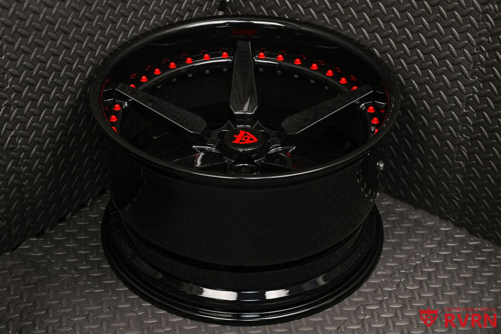 	5 spoke forged gloss black wheel close-up – RV-DF14 for Dodge Charger