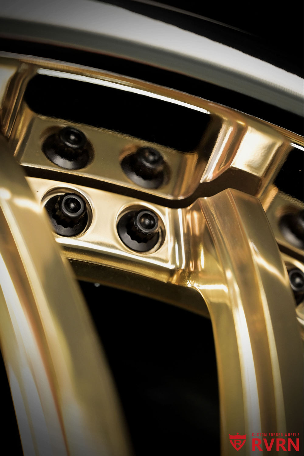 Precision-machined forged aluminum directional wheel showcasing RVRN engineering for GMC Arcadia custom builds.