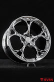 Detailed view of the RVRN RV-MS016 custom forged wheel in an all chrome finish, designed for the 2017 Maserati Gran Turismo Sport with 20x8.5 front fitment.