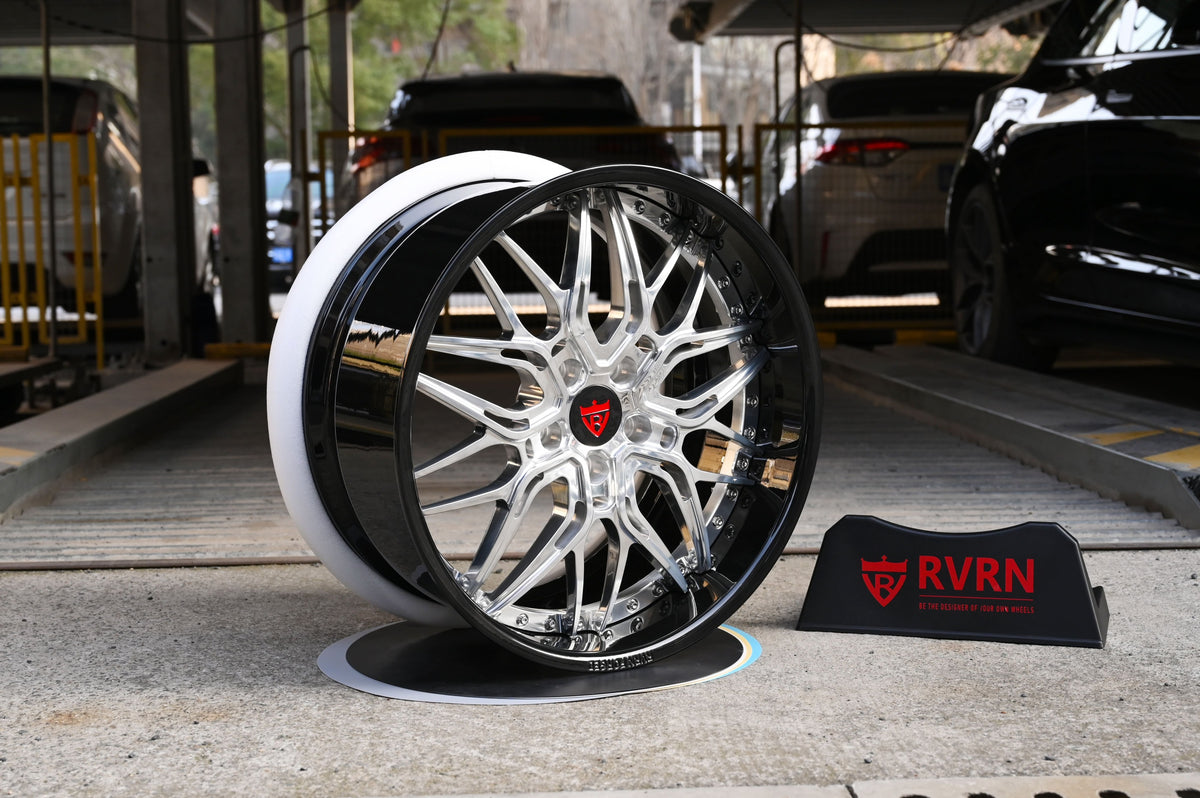 2017 BMW 4 Series Custom Rims-Deep Dish Concave Black Forged 2-Piece Wheels-RV-T081