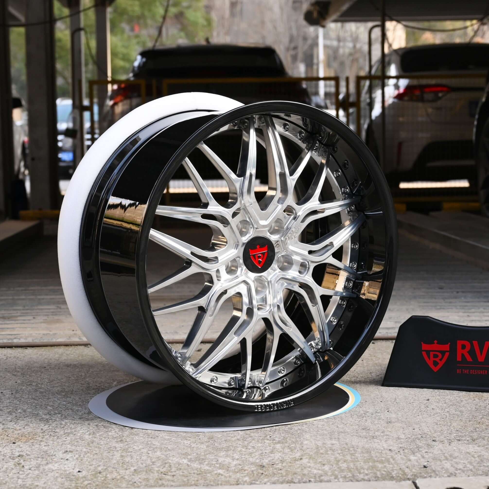 2017 BMW 4 Series Custom Rims-Deep Dish Concave Black Forged 2-Piece Wheels-RV-T081