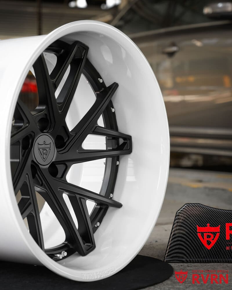 Two-tone gloss forged Mustang wheels with matte black spokes