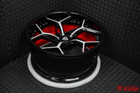 DV03 forged wheels gloss black spoke with red barrel Maserati GranTurismo