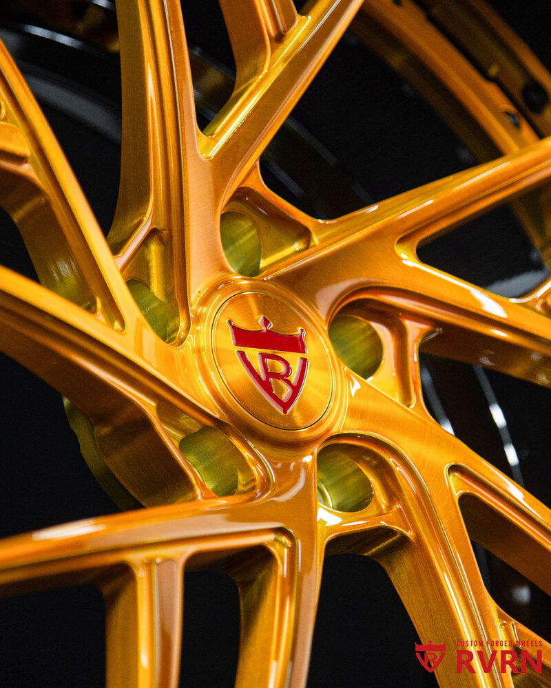 Front view of RV-DS74 custom 2 piece forged wheels for 2018 Cadillac CTS-V