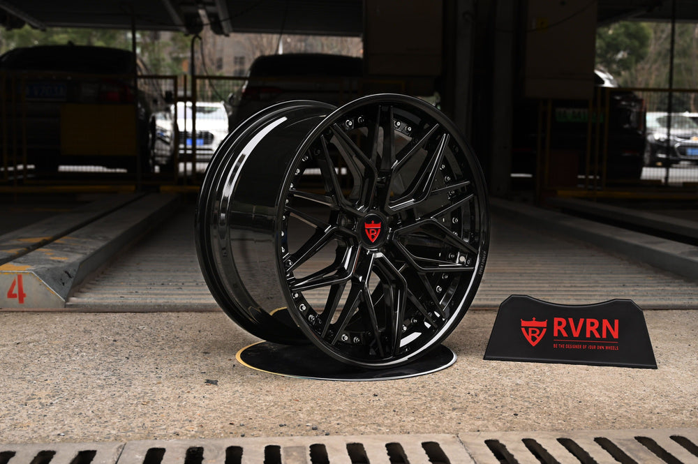 2018 Chevrolet Camaro ZL1 on RVRN RV-C081 forged wheels in Glossy Black with RVRN Red (photo 03)