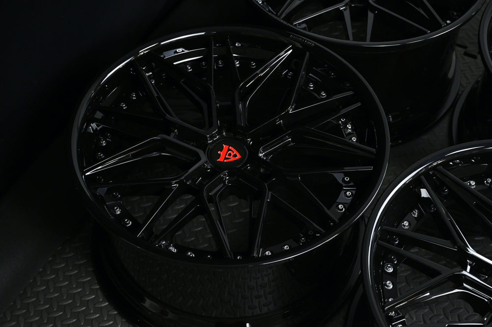 2018 Chevrolet Camaro ZL1 on RVRN RV-C081 forged wheels in Glossy Black with RVRN Red (photo 07)