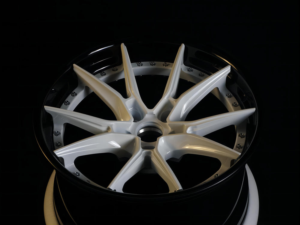 2018 Dodge Ram on RVRN RV-DB082 forged wheels in Gloss Black with Pure White Spokes (photo 01)