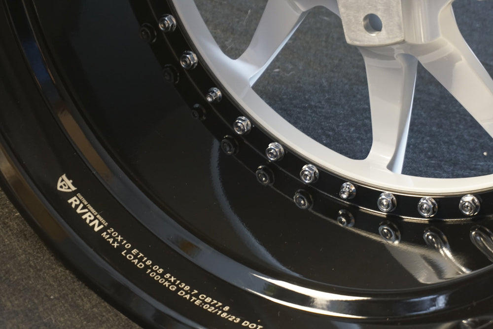 2018 Dodge Ram on RVRN RV-DB082 forged wheels in Gloss Black with Pure White Spokes (photo 06)