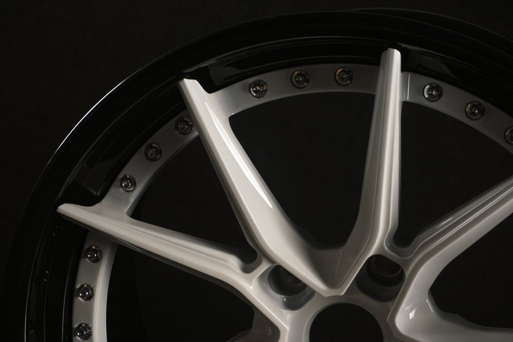 2018 Dodge Ram on RVRN RV-DB082 forged wheels in Gloss Black with Pure White Spokes (photo 07)