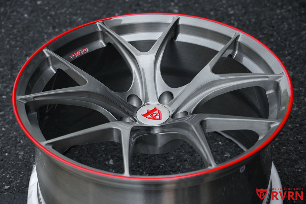 Audi OEM brakes compatible forged wheels custom built for 2019 Audi RS5 with aggressive concave profile
