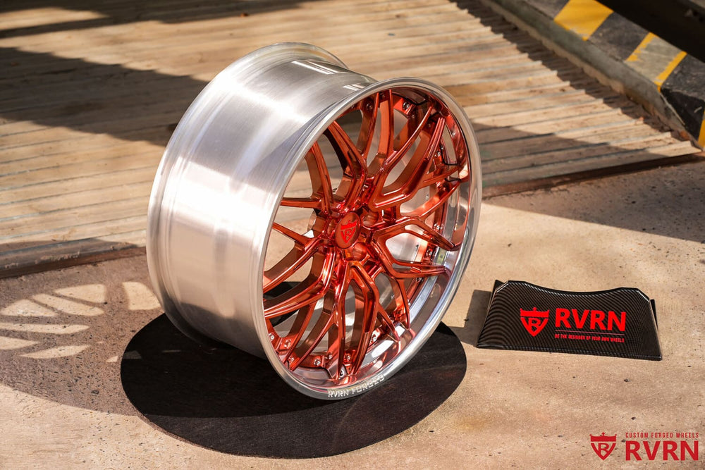 : Polished aluminum barrel with rose gold spokes RV-C081 BMW wheels