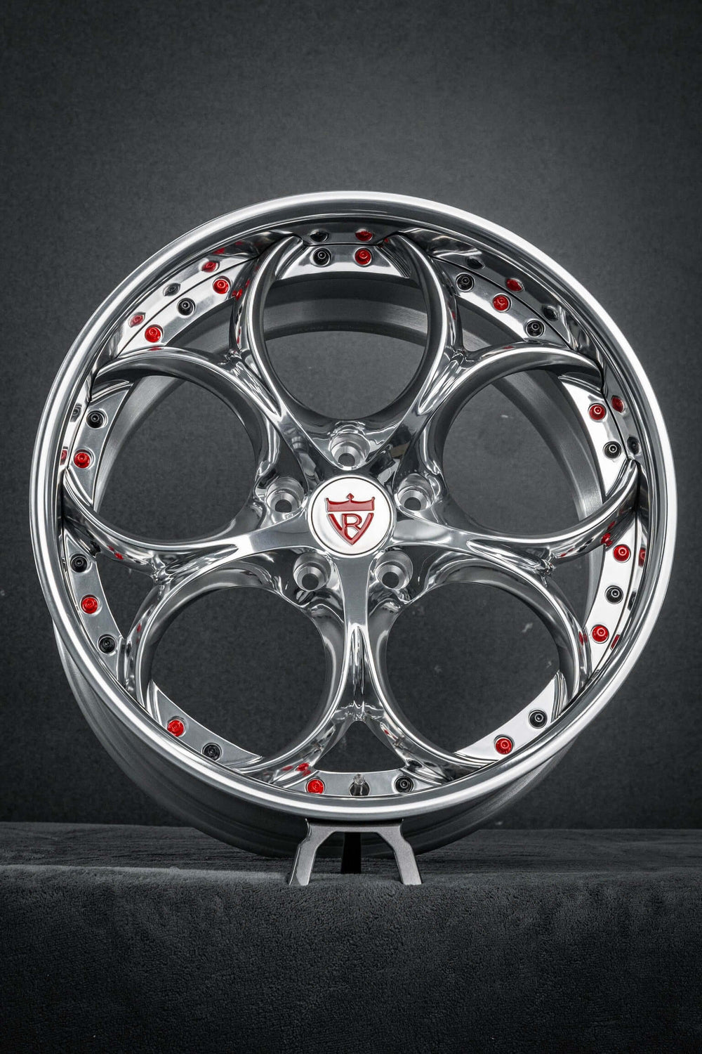 Corvette C7 Grand Sport side profile with RVRN RV-DS016 polished wheels.
