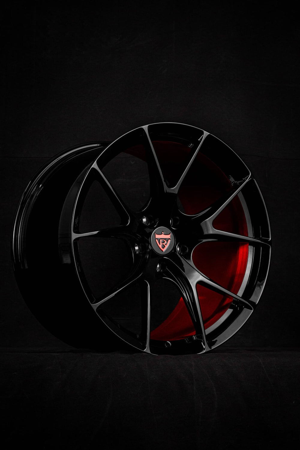 RVRN Grand Sport black wheels enhancing Corvette’s aggressive stance.