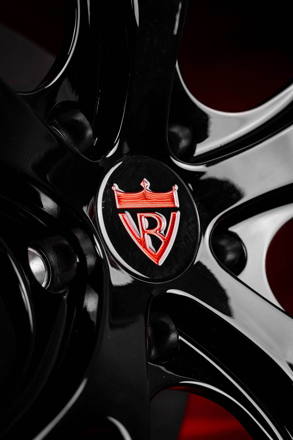 Custom RVRN RV-MR05 one-piece gloss black wheels for C7 Grand Sport.