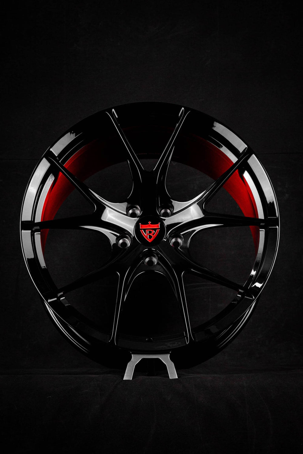 19x10 front gloss black forged wheels for 2019 Corvette C7 Grand Sport.