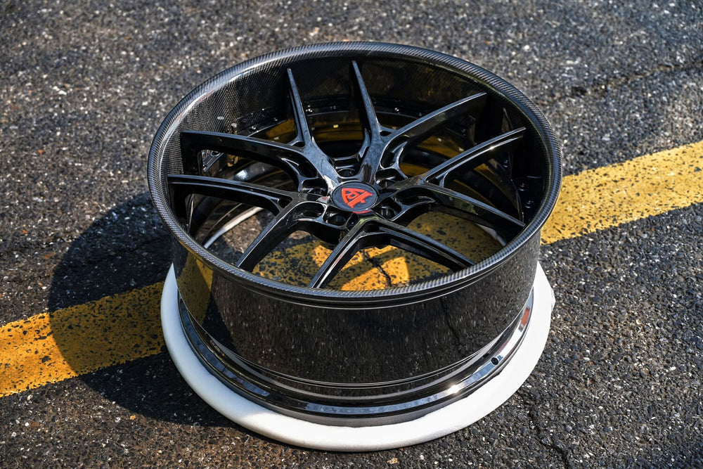 	Side view of 2019 Dodge Charger Daytona with custom gloss black forged RV-DR08D wheels