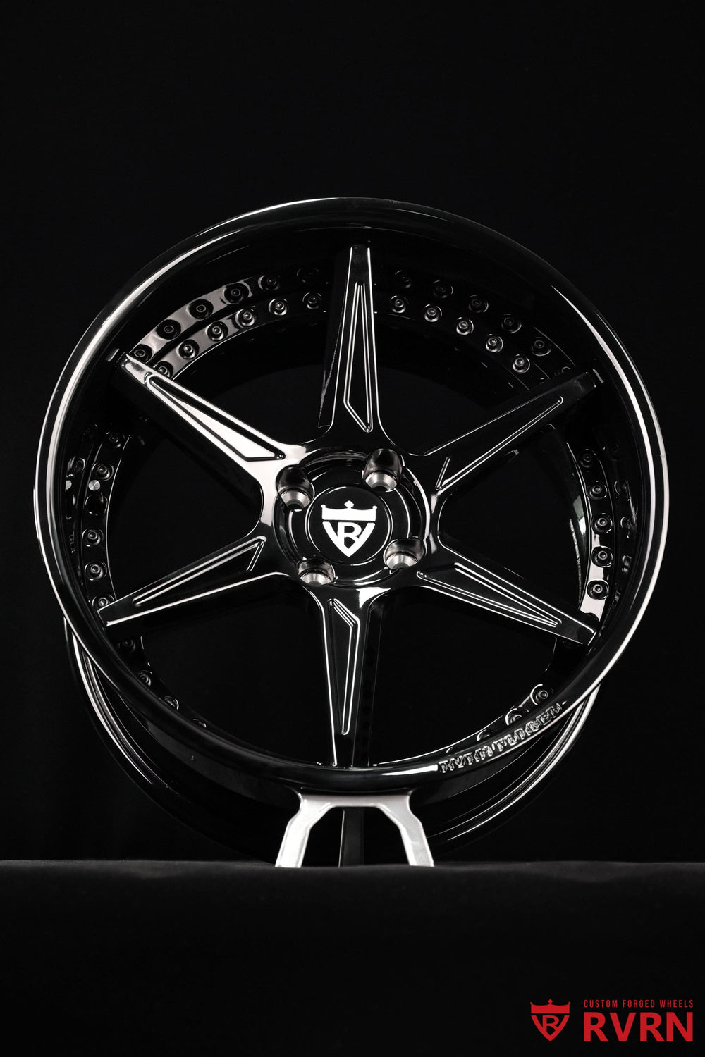 Mazda MX-5 concave rims featuring the RVRN RV-DC19 6-spoke forged design, finished in gloss black with custom 17x8.5 +13MM and 17x10 +0MM sizing