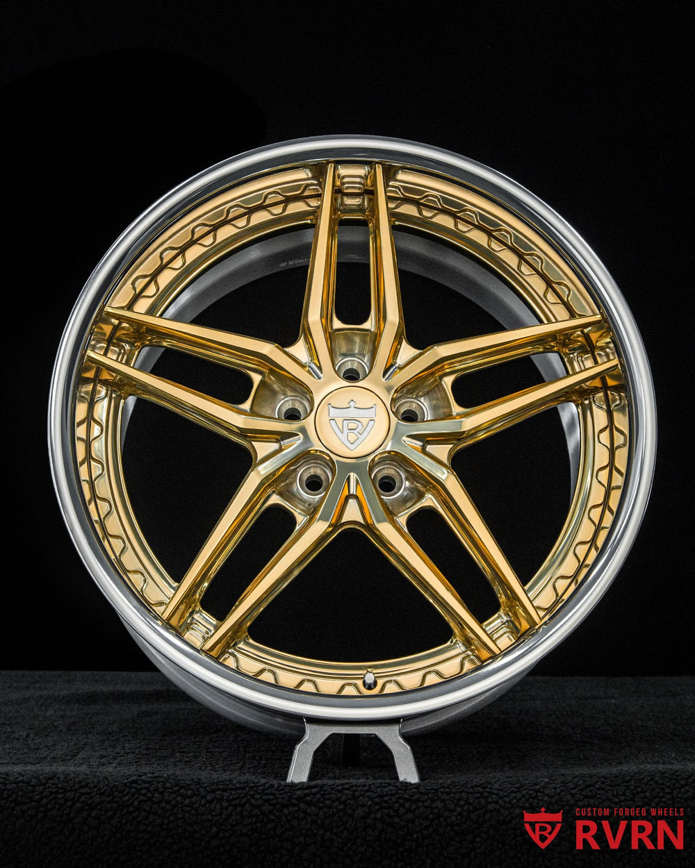 Concave forged wheel profile of RVRN DP03 for Mercedes-Benz S560 19-inch setup.