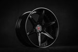 Custom forged 2-piece wheels RV-DC19, 17"-26" available, black finish, aerospace-grade 6061-T6 aluminum, compatible with Dodge Dakota R/T.