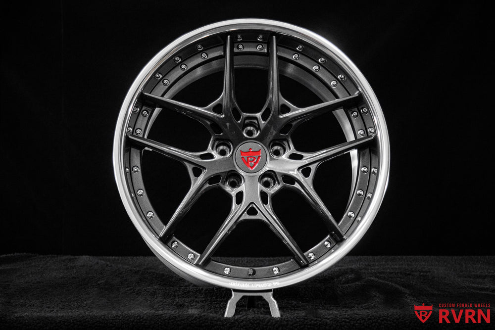 RVRN RV-DR08D Y spoke Camaro wheels with polished aluminum barrel and custom forged construction for 2020 Chevy Camaro 2SS