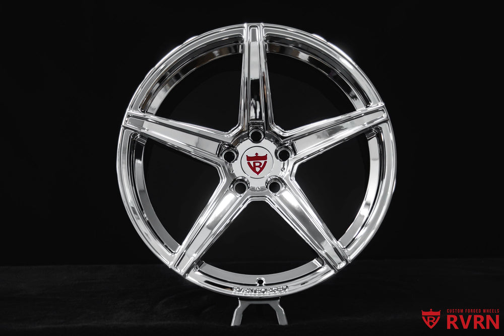 2020 Corvette C8 Stingray with RVRN custom chrome rims and vehicle-specific forged wheel fitment