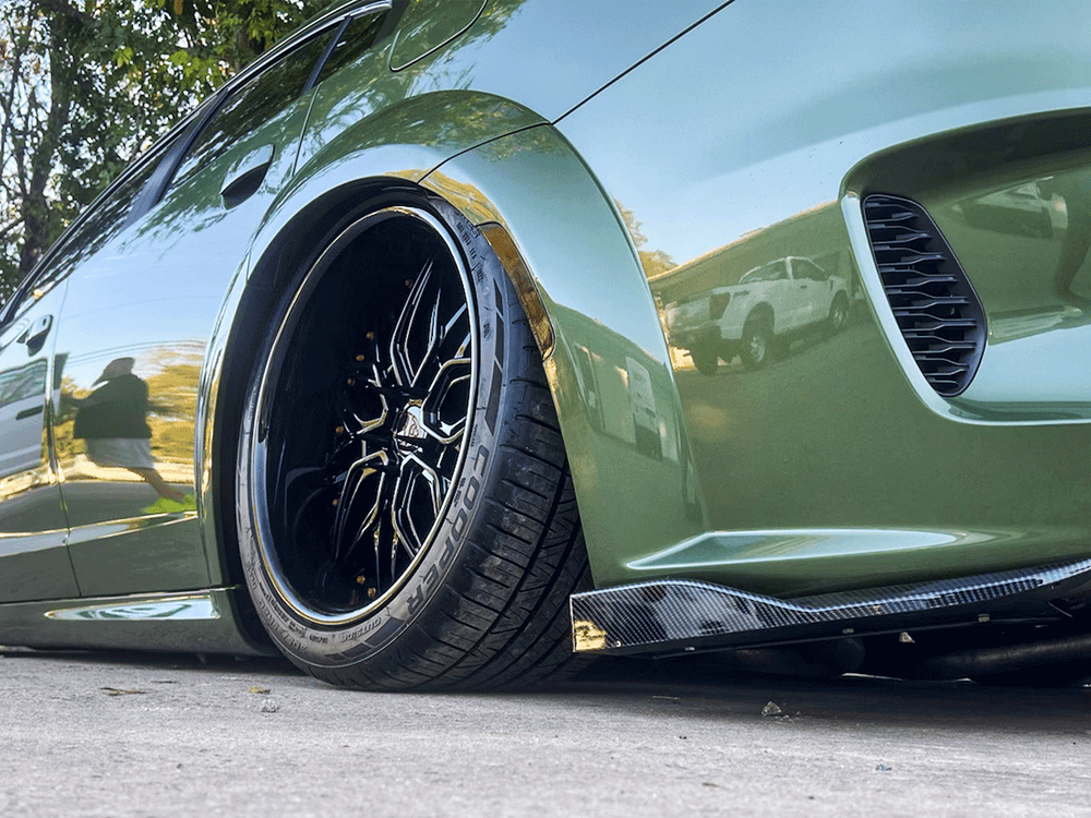 custom black dodge charger wheels with 20x11 setup, build a set of deep dish and black rims for your charger scat pack widebody