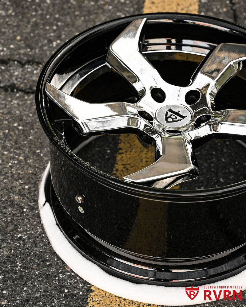 Corvette forged wheels custom 5 spoke design close up