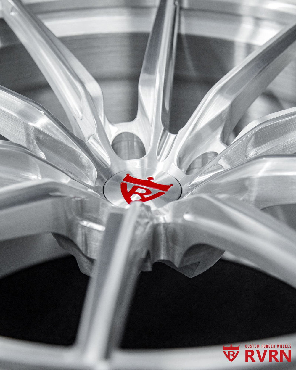 1 piece forged wheels for Corvette C8 Stingray featuring brushed aluminum spokes and precision forged construction