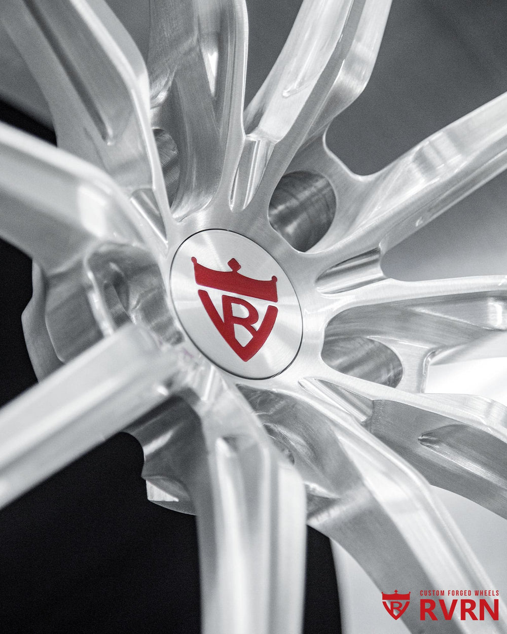 RV-MJ02 multi spoke wheels for Corvette C8 Stingray in premium all brushed aluminum finish