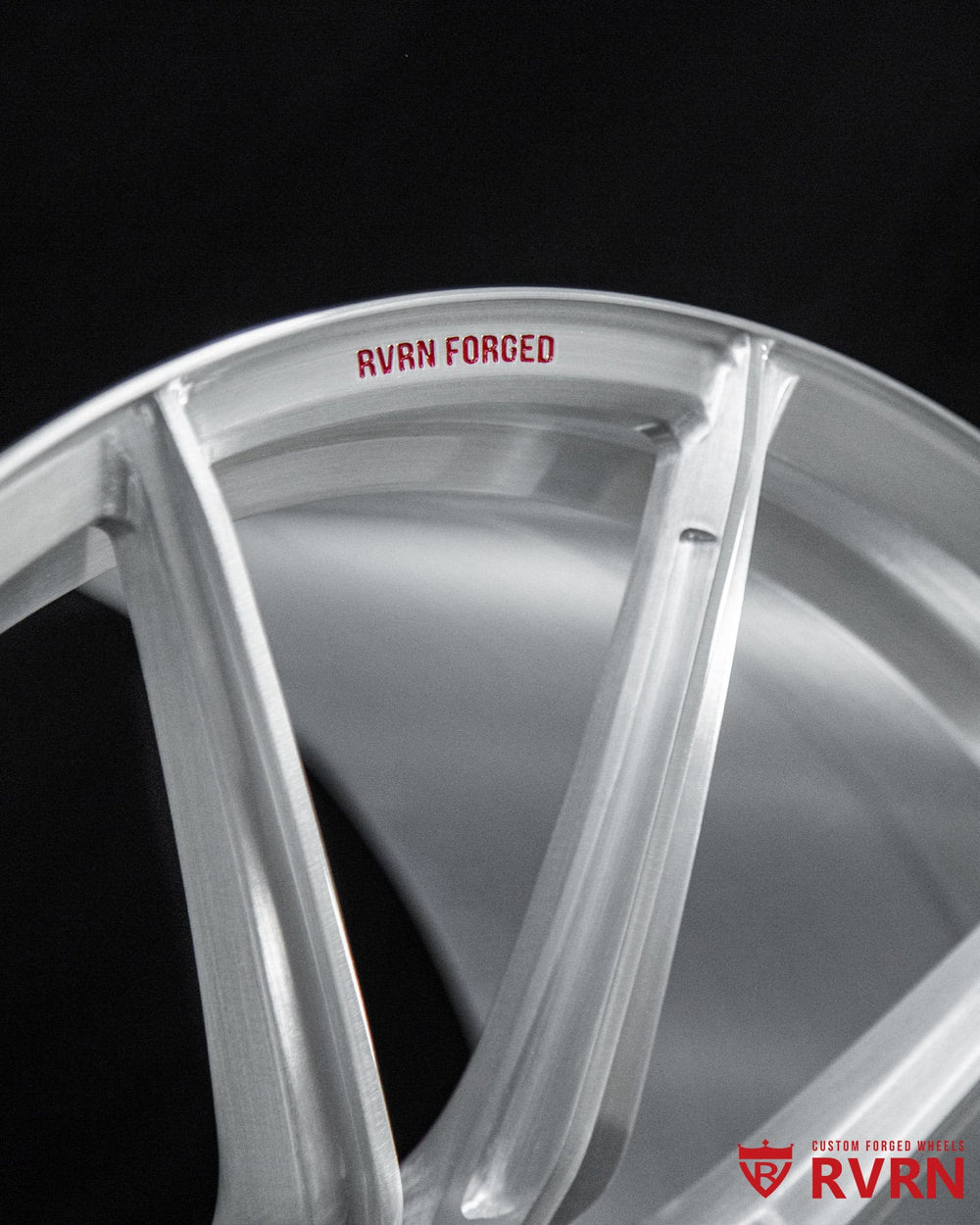 Rear fitment view of Corvette C8 Stingray wheels with deep concave brushed forged rear wheel 21x13 +51