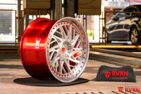 Corvette red wheels brushed aluminum spoke with RVRN red screws