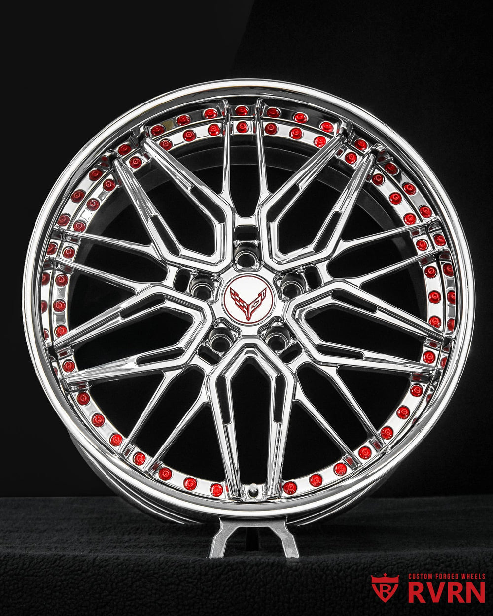 Rear view of RV-T081 forged wheel showing lightweight forged construction