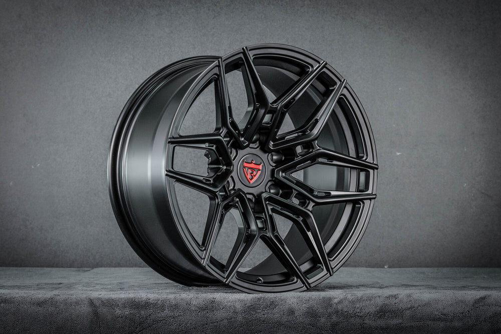	Close-up on matte black truck wheel design – RV-MR616 TRX fitment