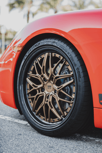 Black screws detail forged Porsche Cayman two piece wheels RV-T081