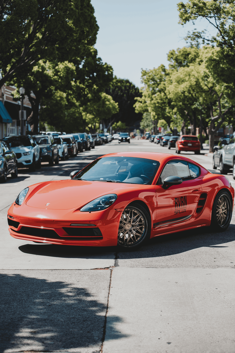 Porsche two piece wheels RV-T081 forged matte bronze spoke close-up