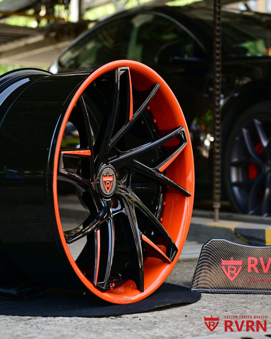 2021 Corvette C8 Stingray Sebring Orange & Black Concave Wheels: RV-DS74
