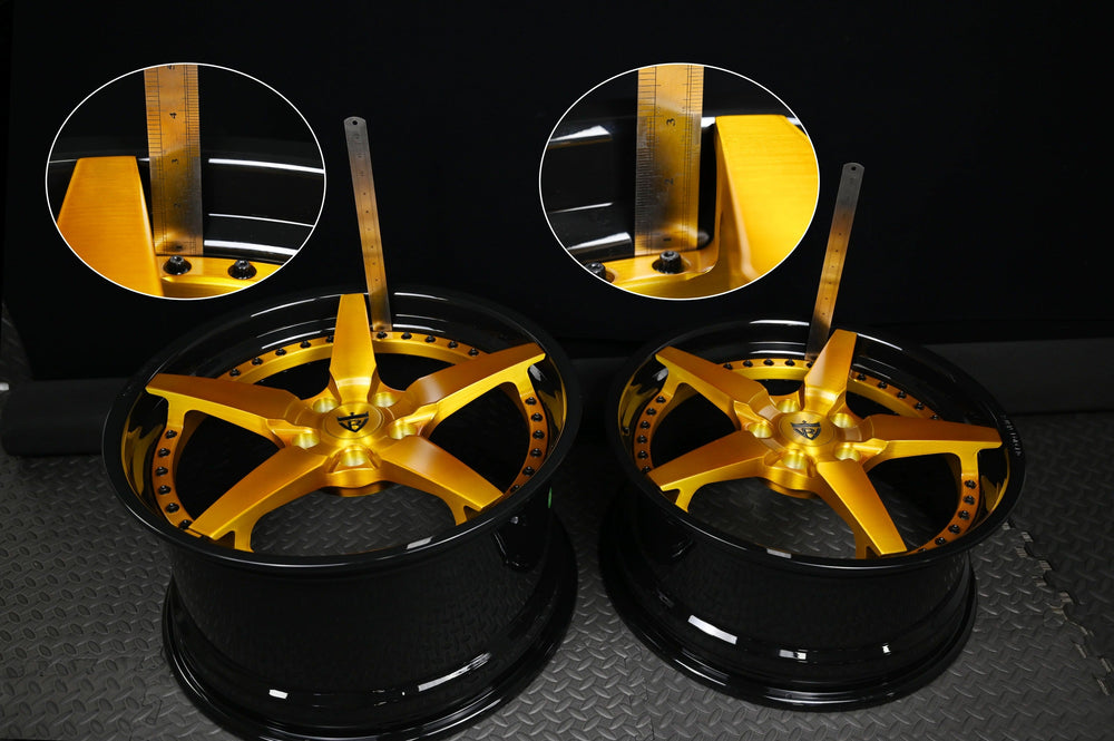 2021 Corvette C8 Z51 on RVRN RV-DF14 forged wheels in Glossy Black Barrel with Transparent Gold Spoke (photo 03)