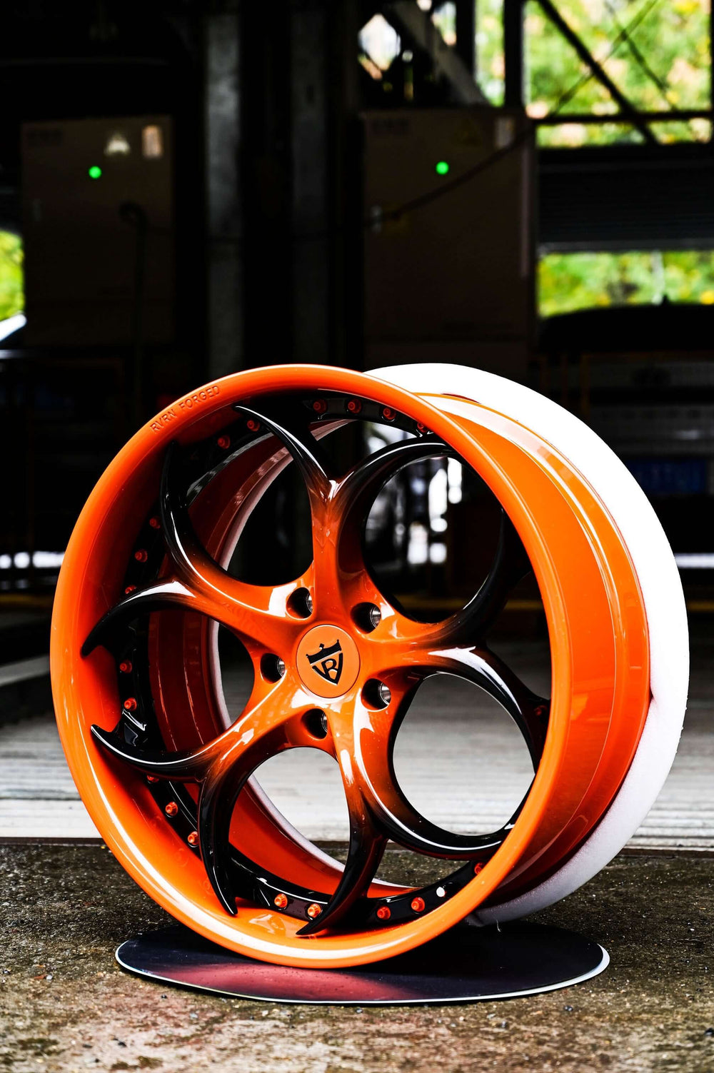 2021 Corvette C8 Z51 on RVRN RV-DS016 forged wheels in Sebring Orange Fade To Black (photo 04)